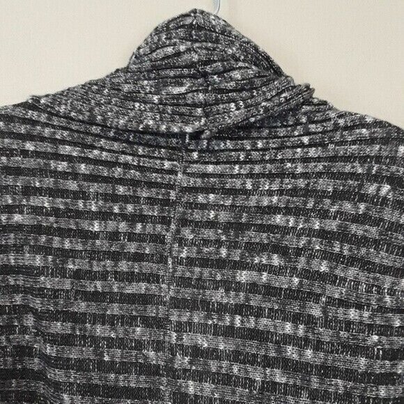 Inc International Concepts Womens Cardigan Black Silver Metallic Open Shawl Neck - Picture 3 of 6